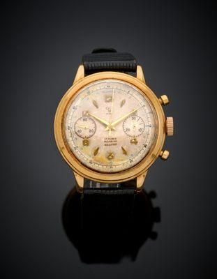 une montre-bracelet chronographe en or jaune 18 carats