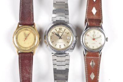 ESKA, OLMA & ??MA : Un lot de 3 montres-bracelet.