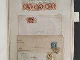 an old book with a bunch of different stamps on it