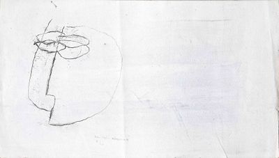 un dessin du visage d'un homme sur une feuille de papier