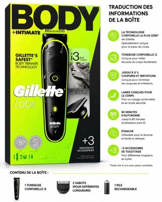 a box with a picture of an electric shaver in it