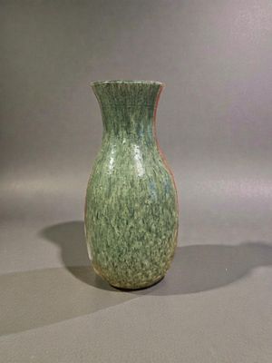ACCOLAY Vase en céramique à coulures vertes