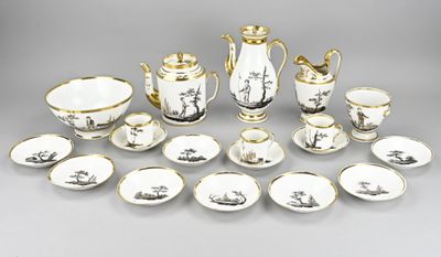 une image d'un groupe de plats, de tasses et de soucoupes en porcelaine