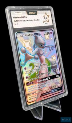 gros plan d'une carte pokemon dans un étui en plastique