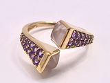 gold ring with amethorate and amethorate stones