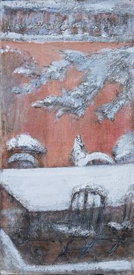 Hervé THIBAULT (né en 1944) La terrasse enneigée Huile sur t… - Photo 1