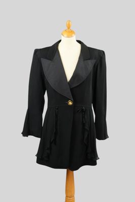 CHRISTIAN LACROIX. Veste 7/8 du soir acétate et viscose noir…