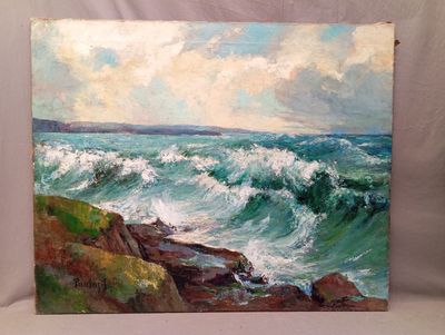 D'après Périclès PANTAZIS : huile sur toile "Marine".