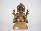 an image of a gold statue of a buddha on a white background