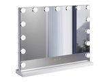 an image of a lighted mirror with lights on it