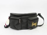 an image of a small black bag with a name on it