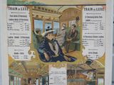 une publicité pour le train express international datant du début des années 1900