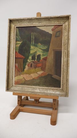 Hans TONYROB (XXe) « La vallée, Villeneuve d’Allier ». Huile sur ...