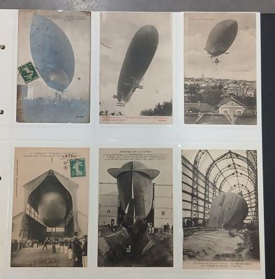 une vieille photo montrant un ensemble de photos représentant différents types de ballons