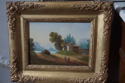 une photo d'une photo d'un tableau dans un cadre doré