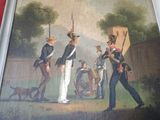 une photo d'un tableau représentant un groupe d'hommes en uniforme