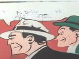 un tableau représentant deux hommes coiffés de chapeaux en train de discuter