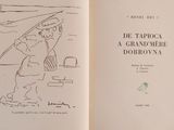 a book with a drawing of a man holding a baseball bat
