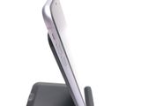 a close up of a cell phone on a stand