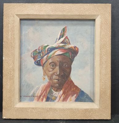 Bernard AROSTEGUY (1887-1956)" ¨Portrait d'une martiniqaise … - Photo 1