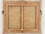 an old picture frame with a picture of a window and a window pane