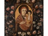 a painting of a woman holding a child in her arms