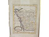une vieille carte de la France avec une bordure rouge
