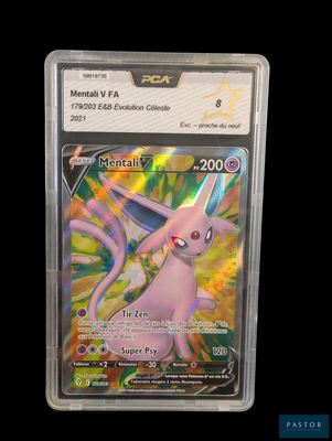 une image d'une carte Pokémon dans un étui en plastique
