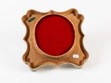 a picture of a red picture frame on a white background