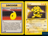 two yellow cards with a picture of a yellow object in the middle of them