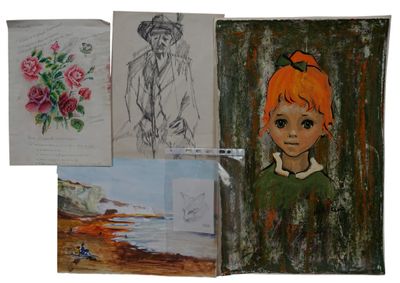 une photo d'un tableau représentant une petite fille aux cheveux orange