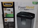fellow powershred shred shredder with box and instructions