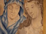 a picture of a painting of a woman and a man