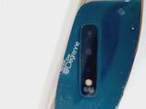 a close up of a cell phone with a blue cover