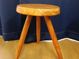 an image of a wooden stool sitting on top of a hard wood floor