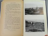 an open book with pictures of a bridge and a person holding it