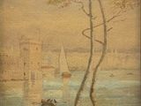 une image d'un tableau représentant un voilier dans l'eau