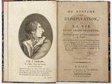 un vieux livre sur lequel figure le portrait d'un homme de profil