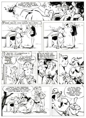 une bande dessinée en noir et blanc mettant en scène des personnages de dessins animés