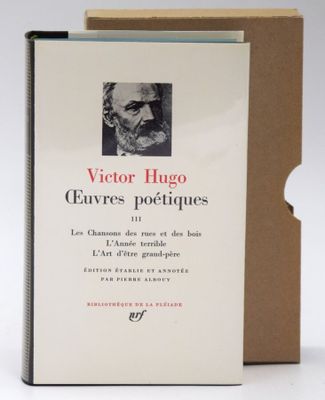 the book cover of victor hugo curres in potiques, with a picture of a man in
