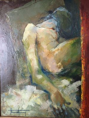 ROGER THALAMY (né en 1927) L'abandon, HST SBG, D : 46 x 38cm