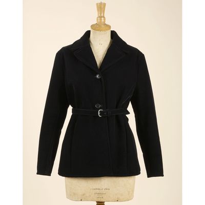 MIU MIU, Circa 1997, Veste de blazer en velours noir ceintur…