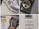 four pictures of different items in a store