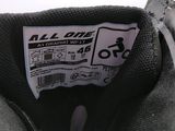 a close up view of a shoe with a label on it