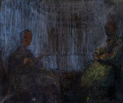 Hervé THIBAULT (né en 1944) Vieille dame dans un intérieur - Photo 1