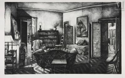 Erik Desmazières (né en 1948) Intérieur à Pressy, 1991