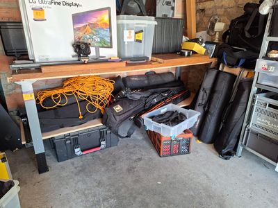 a garage filled with lots of different items and tools