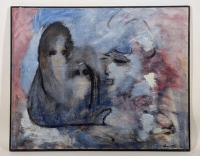 un tableau sur le mur d'une pièce avec un tableau sur le mur