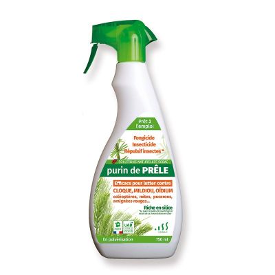 un vaporisateur muni d'une gâchette verte sur fond blanc