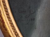 an image of a close up of a painting of a woman in a gold frame